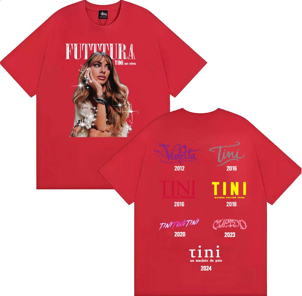 

Tini Stoessel Futtura Album Tour 2025 Cover T-shirts Men Women Clothing Fashion Vintage T Shirts 100_ Cotton Short Sleeve Tees M