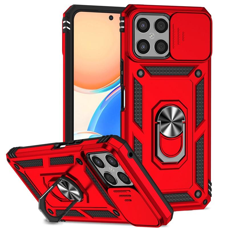 For Honor X8 4G 2022 Case Slide Lens Protect Ring Stand Armor Shockproof Funda For Honar Honer X8 X 8 HonorX8 4G 6.7" Back Cover