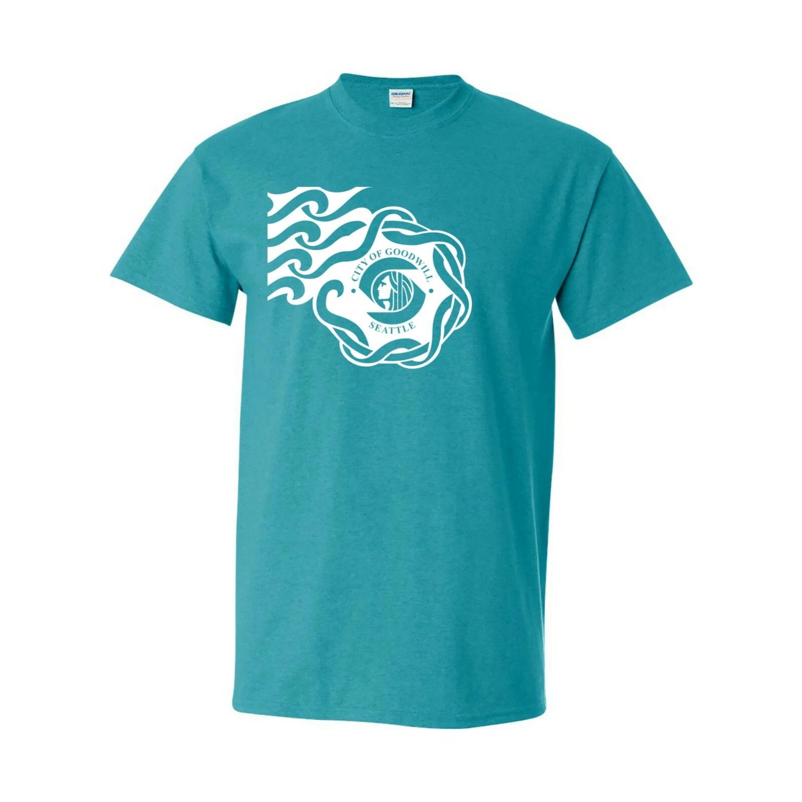 Seattle US City Flag - Hometown Sports Team Game Stadium T-Shirt - Jade M