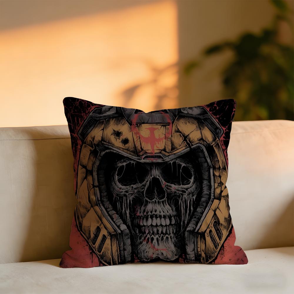 Quake Game Cushion Cover Cozy Velvet Throw PillowSoft Warm Cushion For Sofa Bed 30x30 cm