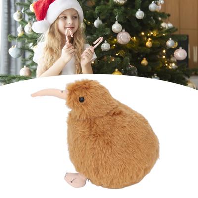 ZK20 7.9inch Kiwi Bird Stuffed Toy Soft Cute Lifelike Portable Standing Plush Animal Toy for Kids Toddlers