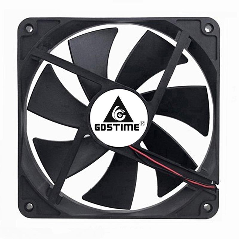 1Pcs Gdstime 5V 12V 24V USB 140x140x25mm 140mm Dual Ball Brushless PC Case DC Cooling Fan 14025 14CM Industrial Cabinet Radiator 5V Sleeve 1500RPM чёрный