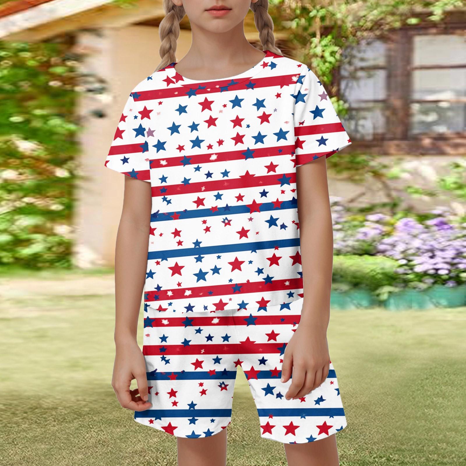 

Детский патриотический наряд - комплект из 2 предметов: короткий рукав и шорты для мальчика и девочки 90 белый