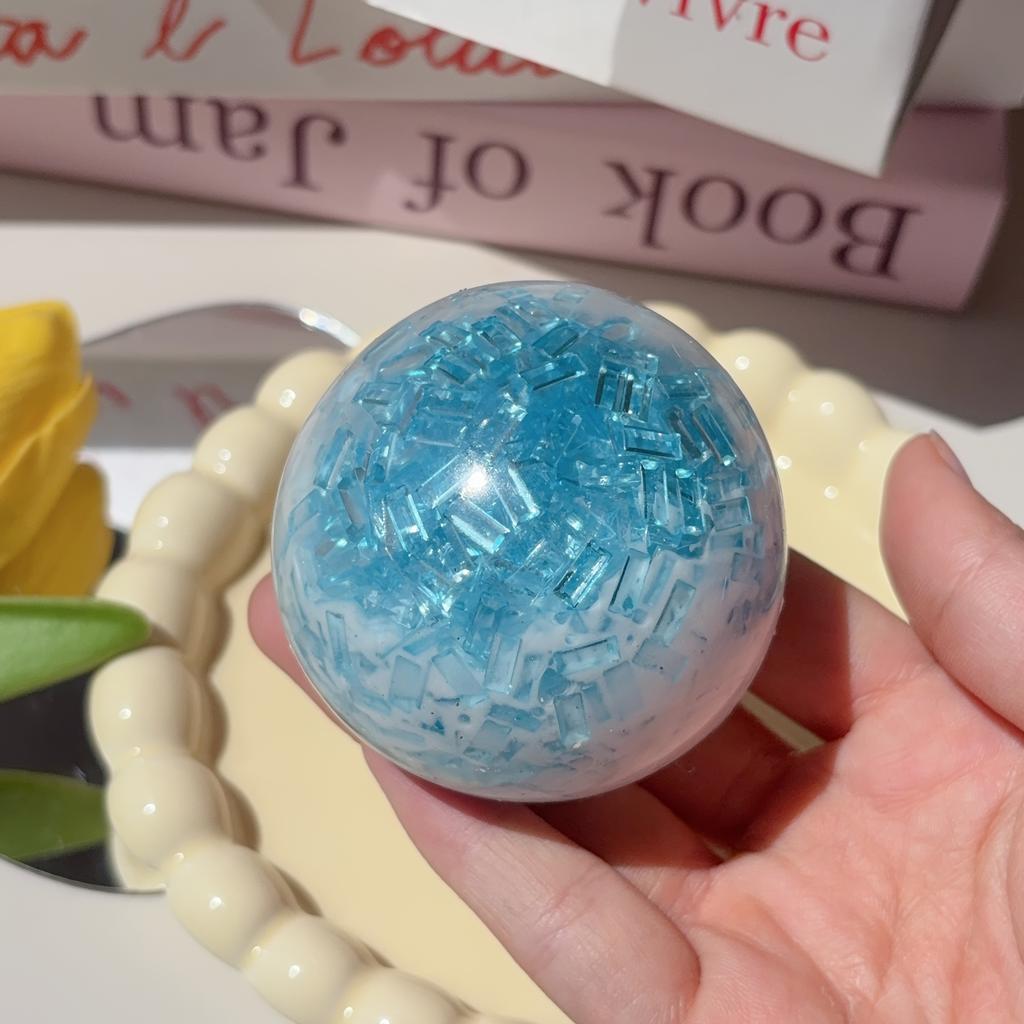 Blue Glacier Hand Exercise Ball, Slow Rebound Sensory Toy for Kids Adults, Stress Relief Focus ADHD Improve Grip
