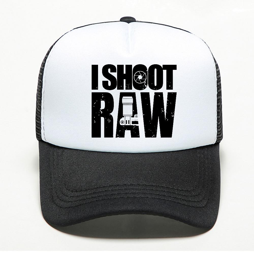 I Shoot Raw Photography Photographer Camera hat unisex Summer Adjustable mesh breathable visor Trucker Hats Birthday Gifts