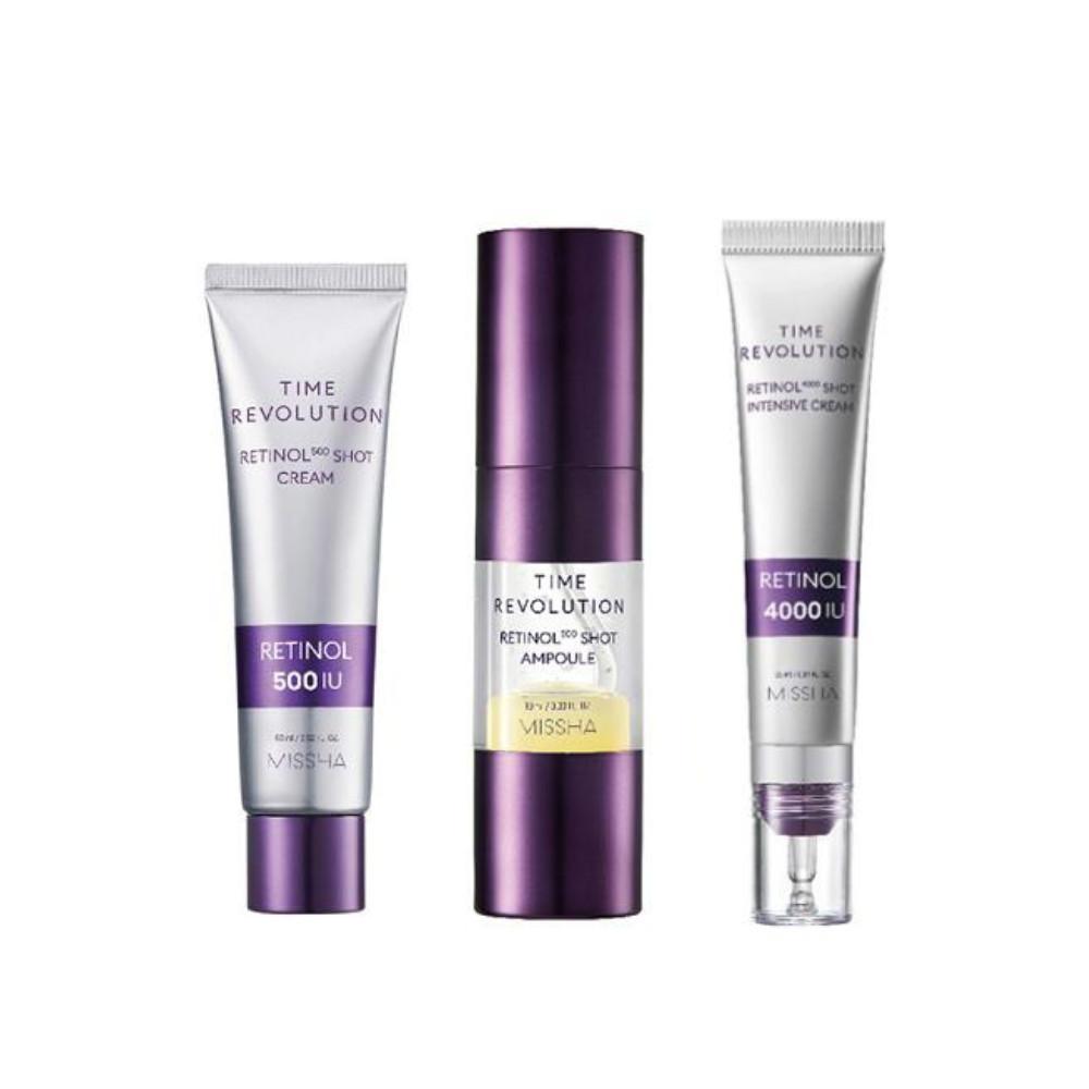MISSHA Revolution Time Retinol  4000 Shot Intensive Cream  500 Shot Cream  500 Shot Serum