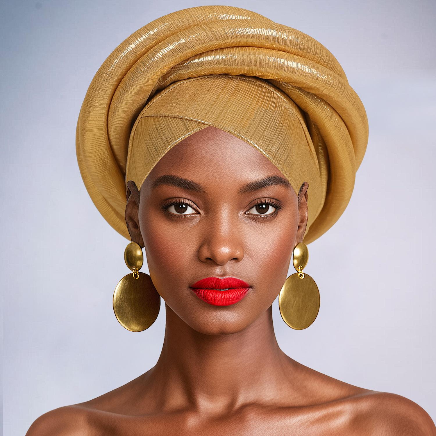 

Shining African Women Turban Cap Twisted Braid Headtie Head Wraps Wedding Party Headpiece Bonnet дубильна кора