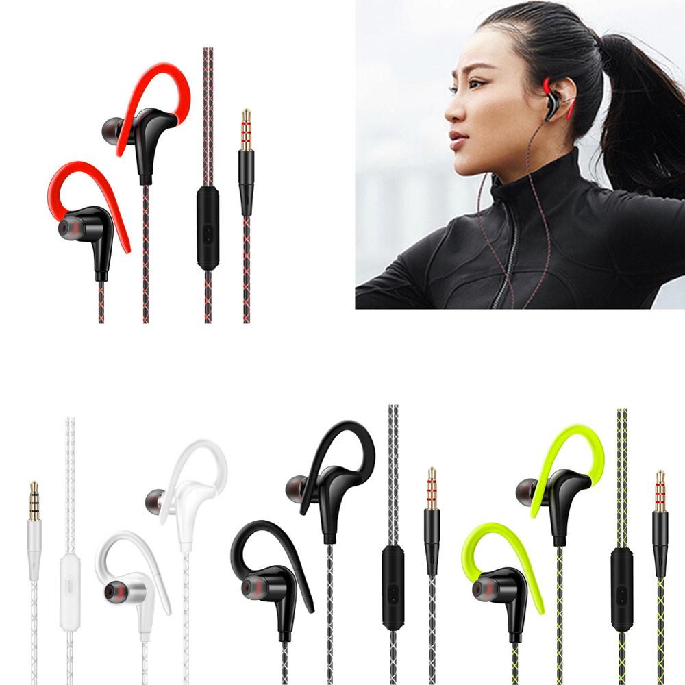 3.5mm Bass Earphones IPX5 Waterproof Earhook Sports Running Headphones For Xiaomi iPhone Samsung Android Good-sound Headset