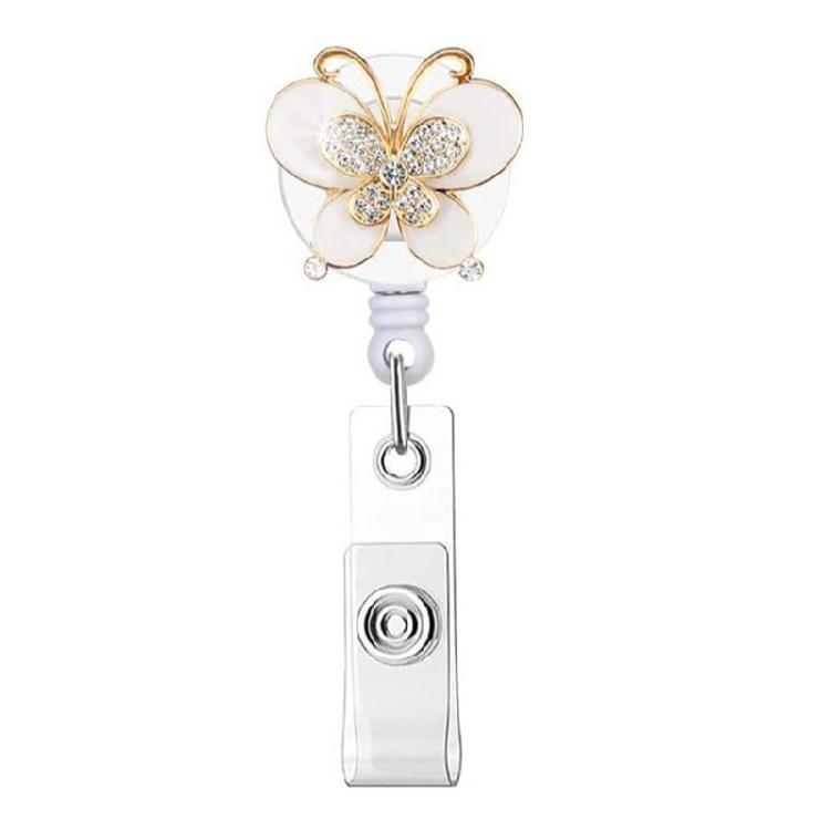 

Shimmering Butterfly Bees Design Retractable Id cards Clip Durability ABS Build Office Accessory for Busy Professionals