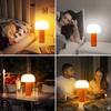 Mushroom Table Lamp Rechargeable Touch Light  Stepless Dimming Bedside Lamp Orange
