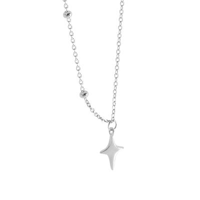 Versatile Collana con Pendente a Stella a Quattro Punte Semplice Catena Clavicola Stella Per Donne Ragazze Trendy Collana Gioielli Regali