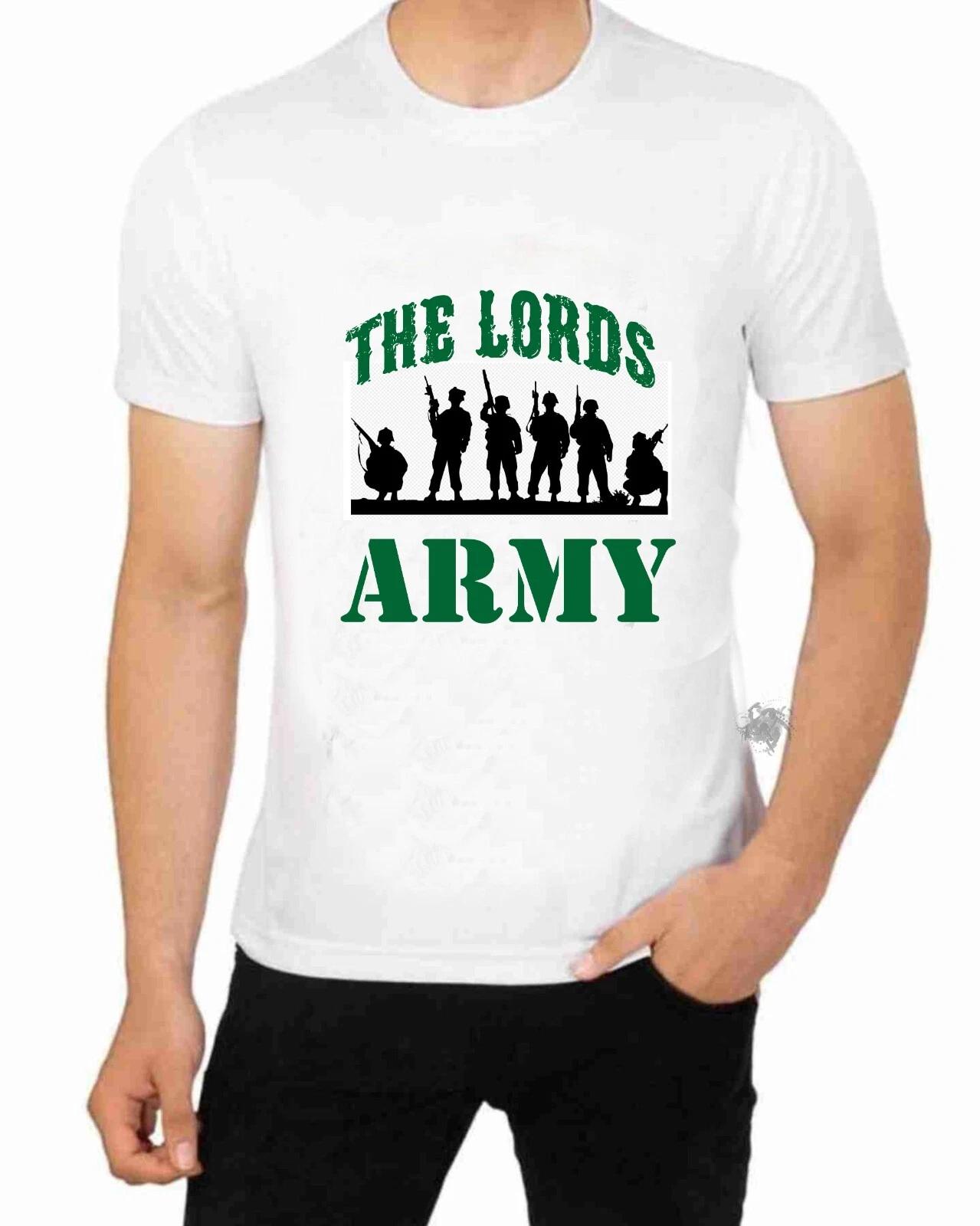 The Lords Amry Religious faith and Jesus T-Shirt Born To Serve S