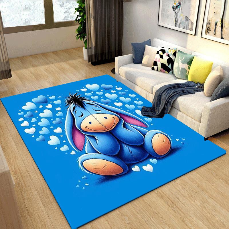 1pc Winnie The Pooh Pattern Area Rug Soft Flannel Floor Mat for Living Room,Office,Bedroom and Carpet,Sofa Coffee Table Floor Mat