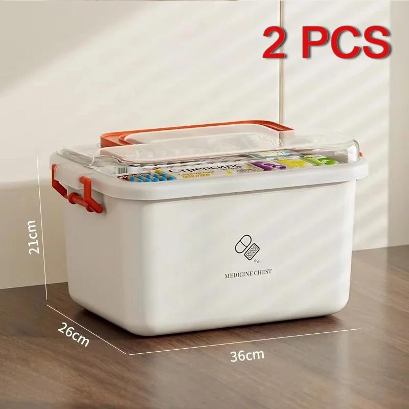 Multi-layer Portable Medical Storage Case - Large Capacity Home First Aid Kit Family Emergency Medicine Box for Drug Organizing