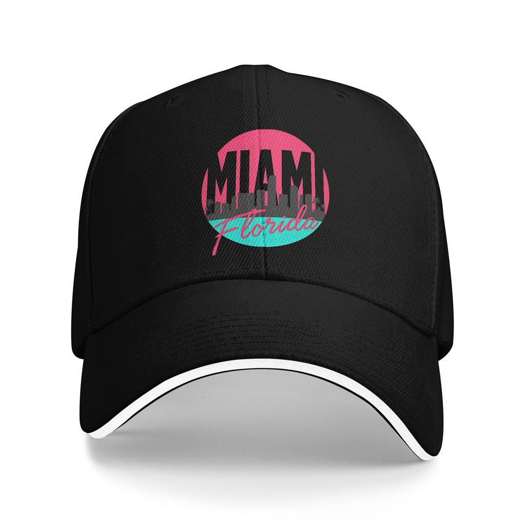 Miami Vacation Sandwich Cap Adult SportBaseball Caps Hats Breathable Polyester Racing Cap Winter Cap