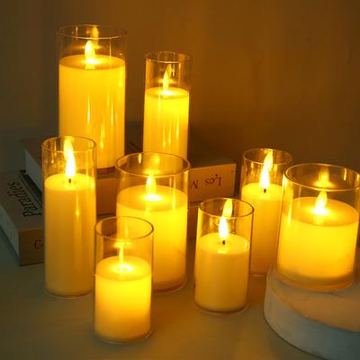 Candele a LED senza fiamma Simulazione della luce Candela acrilica Matrimonio Lampada a candela romantica con decorazioni per la casa di Natale a batteria