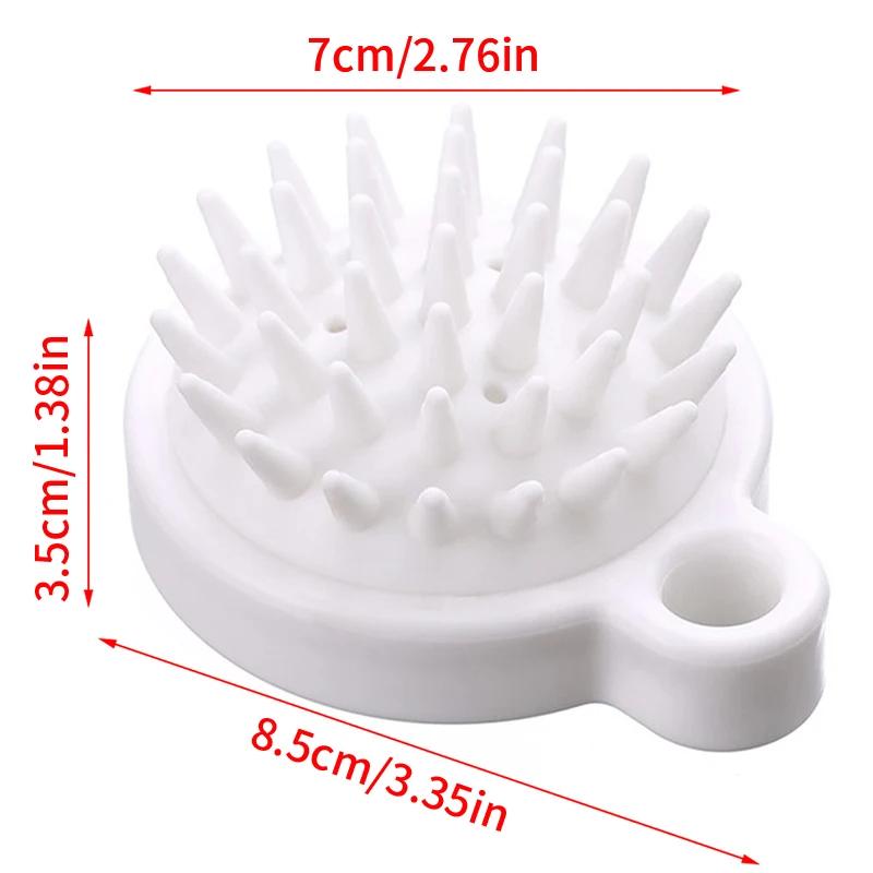 Silicone Shampoo Massage Brush 1Pc - Handheld Scalp Comb, Mini Head Meridian Massager, Shampoo Massage Tool