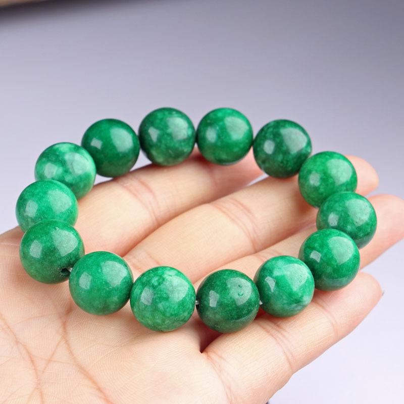 Natural Emerald Jade Bracelet Emperor Green Dry Emerald Jade Bead Bracelet Emerald Beads Rosary Bracelet Precious Jewelry