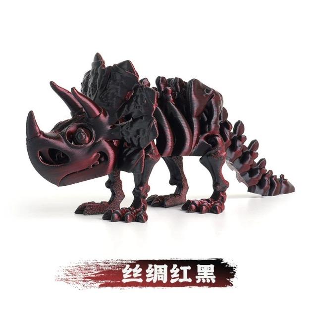 3D Printed Triceratops Rex Figurine – Full Jointed Movable Dinosaur Model, Realistic Desktop Decoration & Birthday Gift