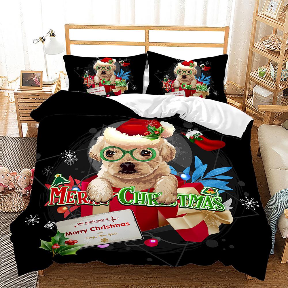 Popular Christmas Three-Piece Set Children'S Bedding Digital Printing Quilt Cover