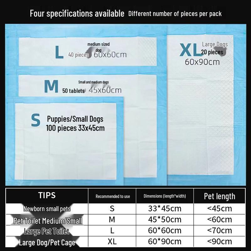 Bamboo Charcoal Thickened Absorbent Pet Diaper Pads for Dogs - Deodorizing and Disposable.