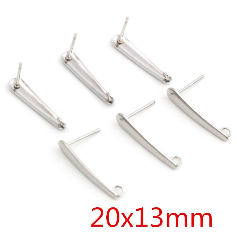 20pcs 316L Stainless Steel Geometric Earring Stud Earring Posts Connector Fashion Styles DIY Jewelry Making Findings Accessories