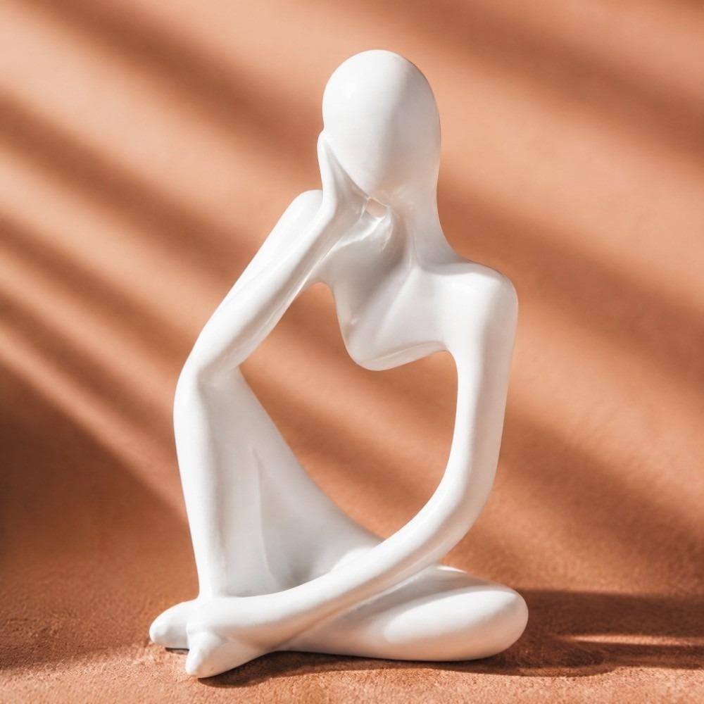 3pcs Lightweight Resin Figurine 5in Abstract Sculpture Creative Art Collectible  Home Decor