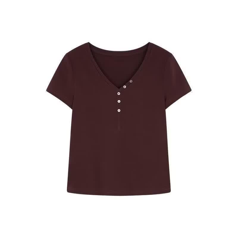 Women s V-Neck Slim-Fit Short Sleeve Shirt XL