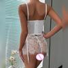 Erotic Underwear  Selling Thin Lace Perspective Fun Nightgown with Irregular Hem Sexy Fun Set