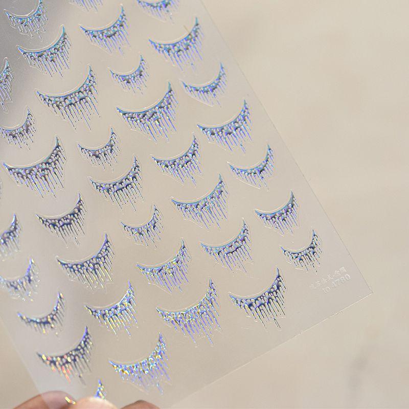 

Gilding Tassel French Nail Stickers New Arrival Embossed 5D Pink Laser Internet Celebrity Ins Nail Stickers Decorations Laser Silver Tassel French 4780