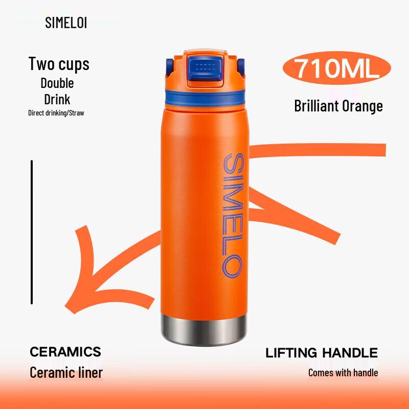 Shimeile 710ML Insulated Travel Mug with Ceramic Liner