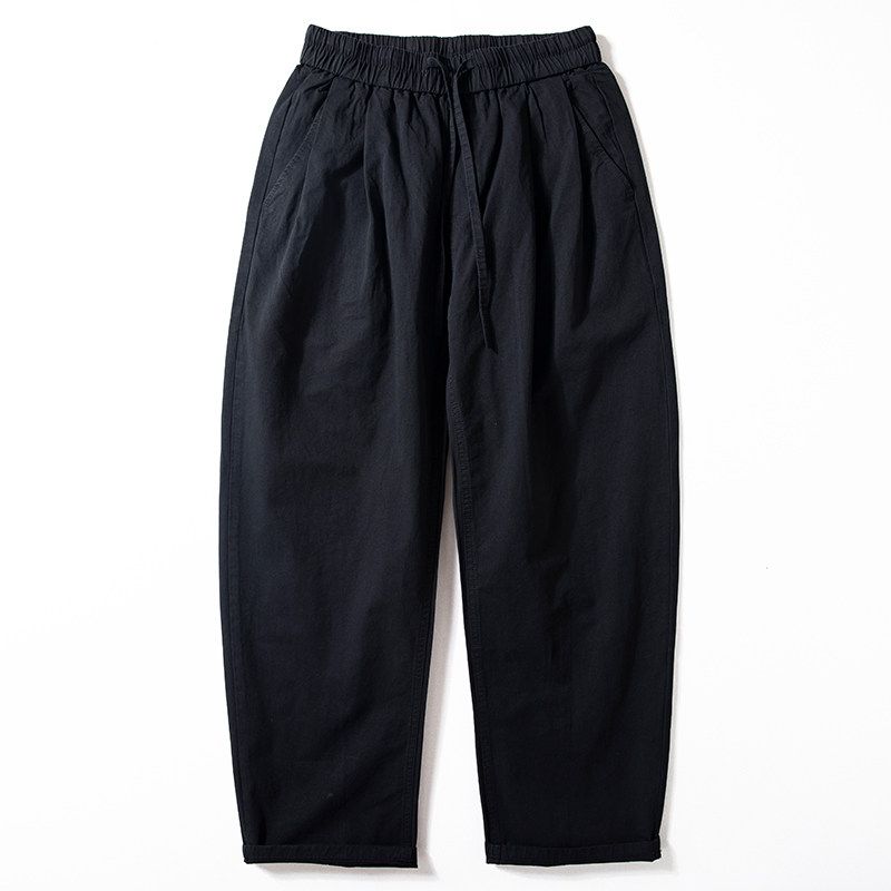 Men's Casual Pants Spring and Autumn New Style Simple Versatile Pure Cotton Pants Japanese Trendy Brand Loose Straight Wide-Leg Pants