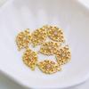 14K Gold Plated Double Circle Zircon Pendant Rhombus Charm DIY Lace Accessory