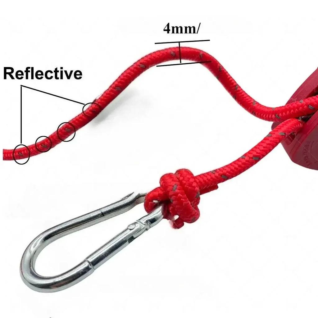 4mm tenda da campeggio corda riflettente tirante fissaggio corda del vento fibbia puleggia cricchetto tendalino gancio per corda
