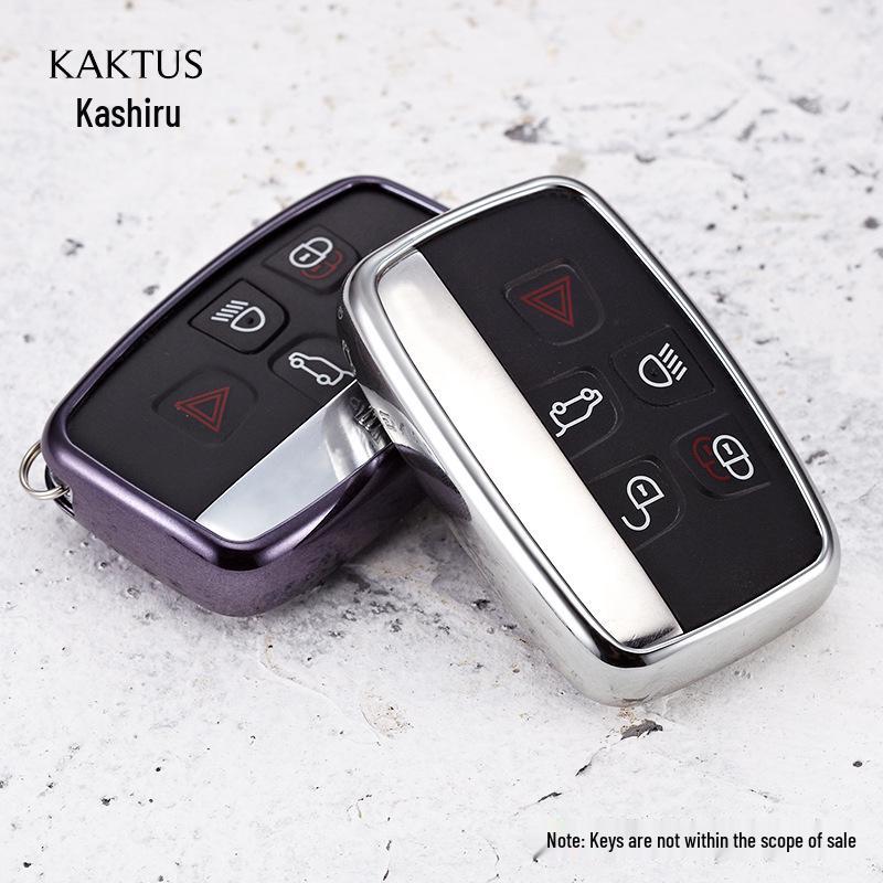 KAKTUS TPU Car Key Case for Land Rover - Soft Rubber Shell with Buckle Set