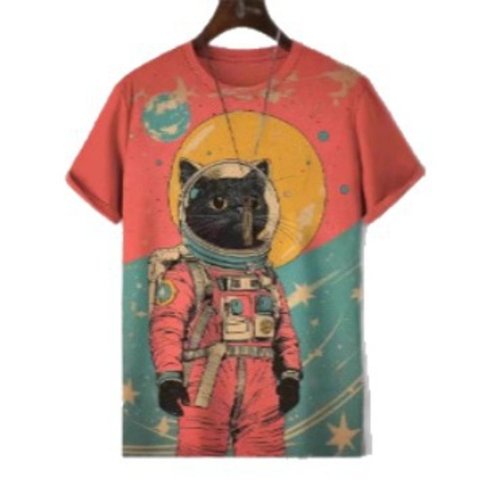 

Funny Cat Printed T-shirt Short Sleeve T-shirts Kids Top 3D Printed O-neck Party Summer Casual Clothing 160