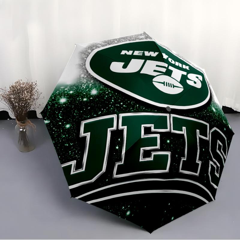 Printed New York Jets logo Folding Umbrella,Outdoor,Leisure,And Travel Umbrella,Durable Umbrella Fabric,Birthday And Holiday Gift
