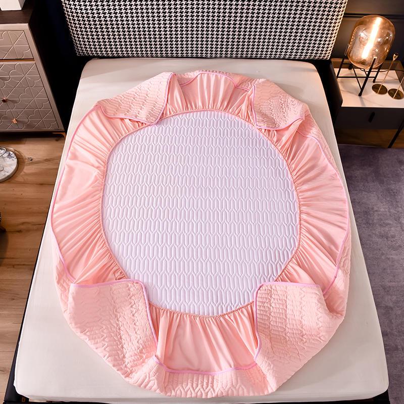 Cross-Border Quilted Fitted Sheet Set: Thick Memory Foam Protector, Dust & Moisture Resistant, Full Wrap Bedspread