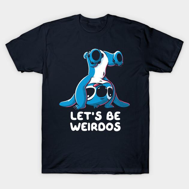 

Men Black Print T-shirt Let’S Be Weirdos Funny Alien Experiment No-Cut Transfer Paper Print Cotton Tshirt XL Темно-синій