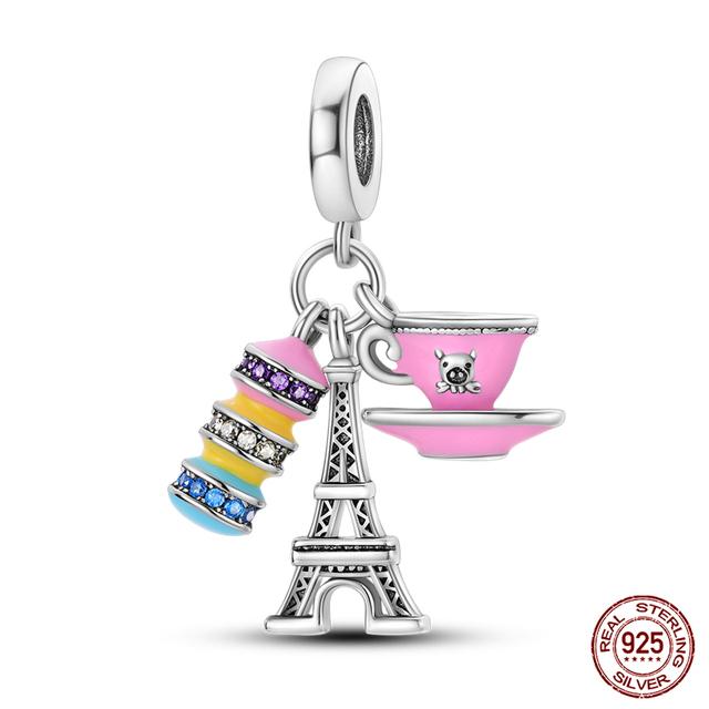 Prawdziwe 925 Sterling Silver kolorowy motyl sowa wróżka wisiorki koraliki Fit Fasion 925 oryginalne bransoletki naszyjniki Fine DIY biżuteria