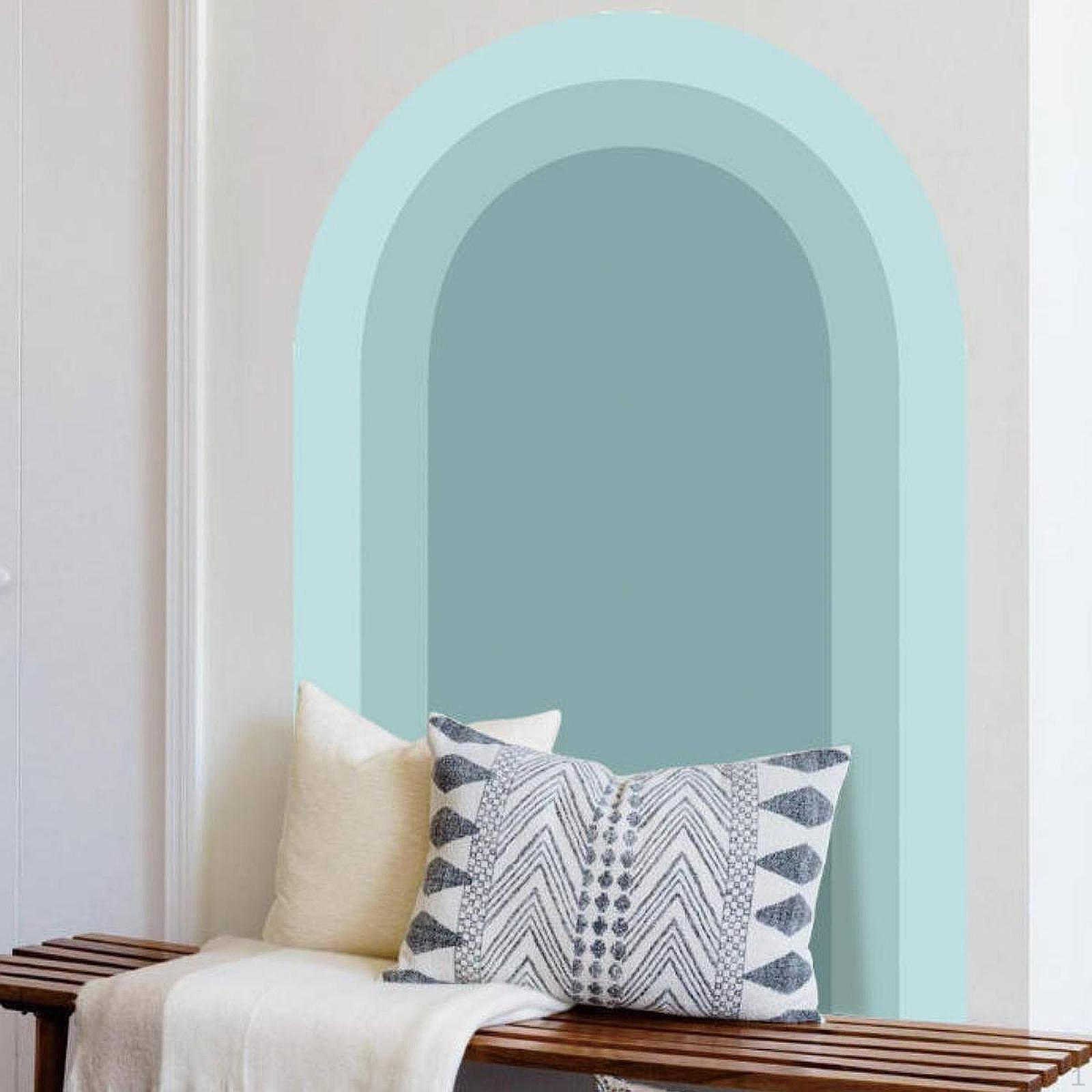 

Арка Наклейка На Стену Бохо Наклейка Фон ПВХ Обои 31.5x19.7 для Школьной Гостиной синий