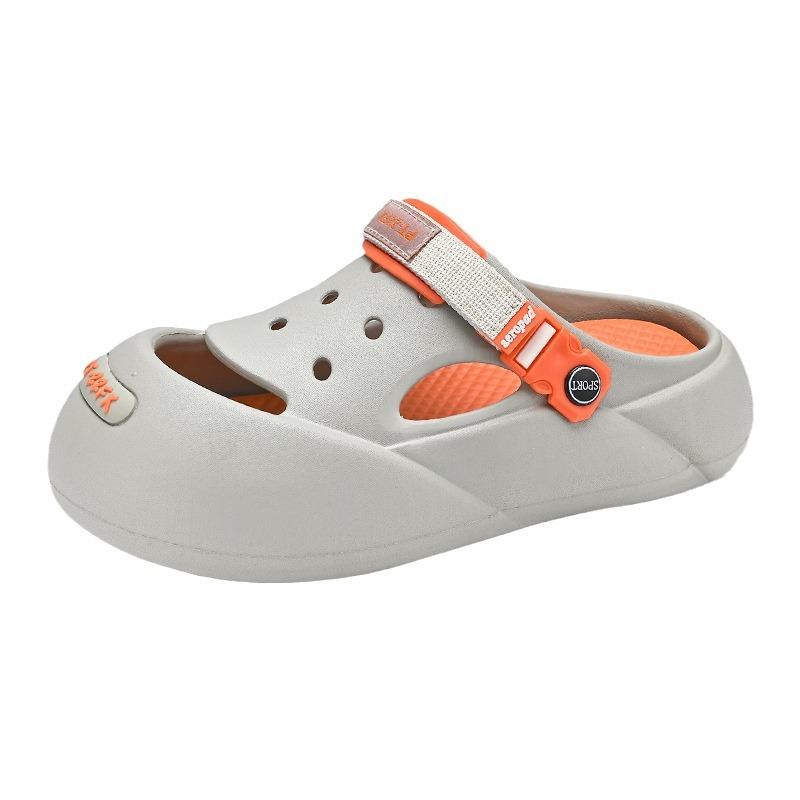 Hole Shoes Men's Summer Wear 2025 New Beach Platform Non-slip Deodorant Sandals Bag Head Half Slippers Men