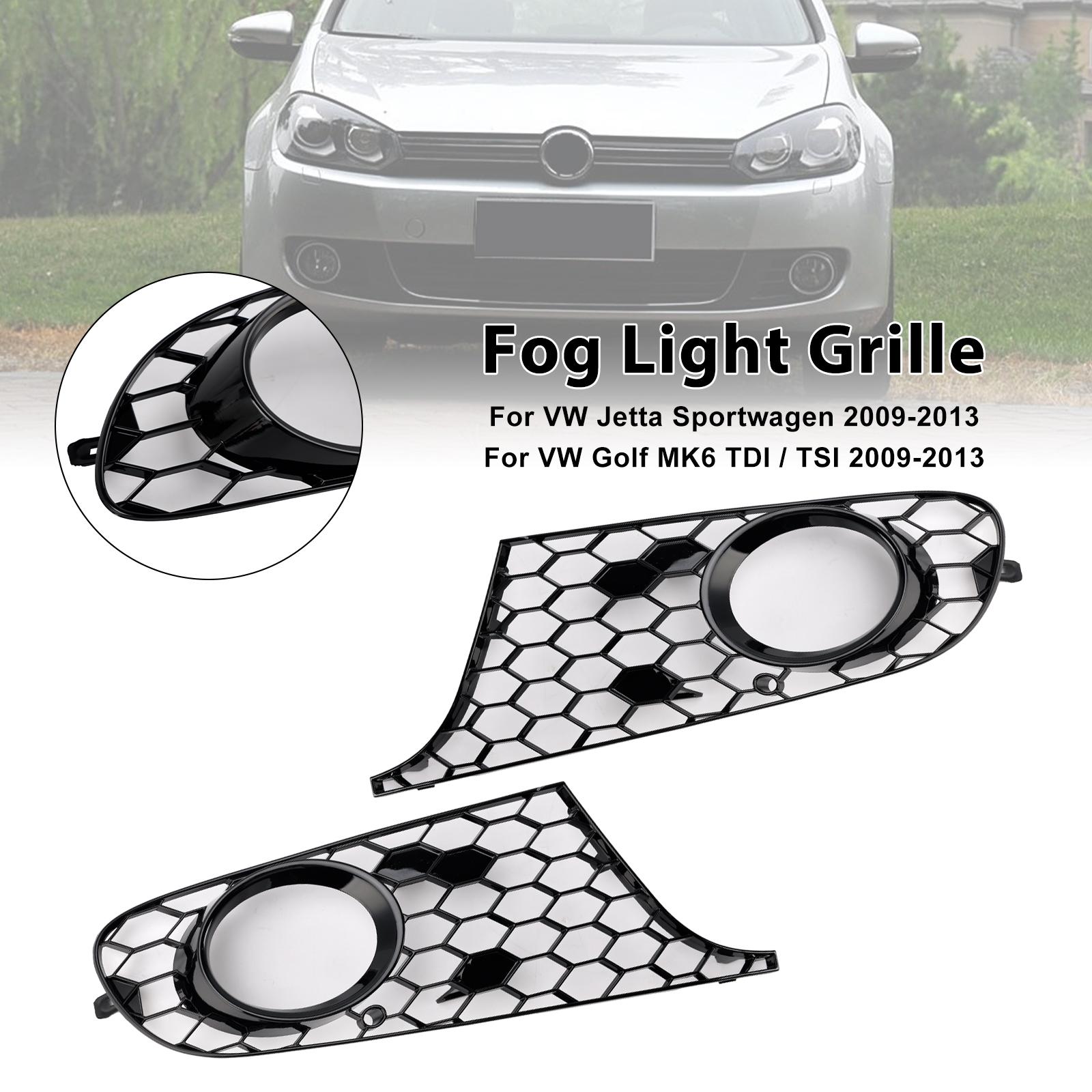 2PCS Fog Light Cover Grille Grill 5K0853665 Fit for VW MK6 Golf Jetta 2009-2013