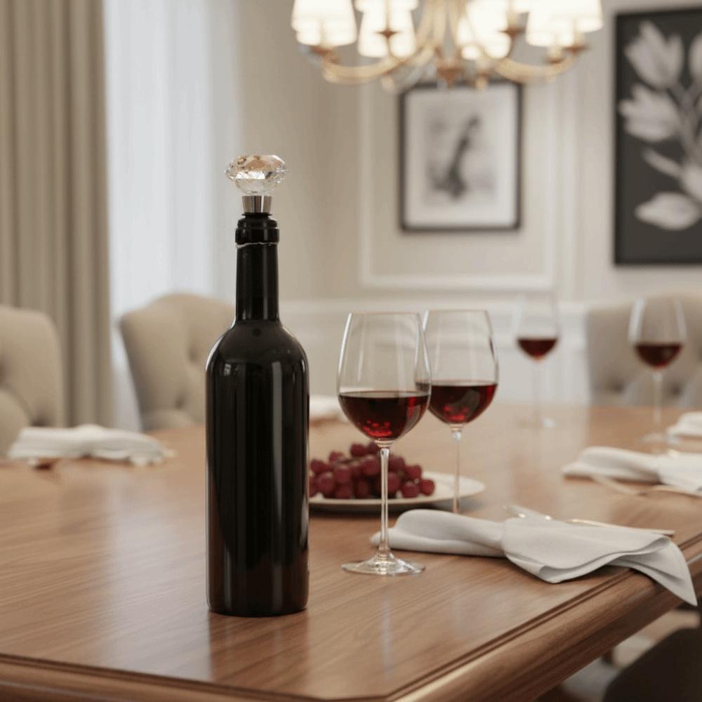 2PCS Reusable Crystal Wine Bottle Stopper Decorative Wine Bottle Cork Wine Bottle Sealer Party