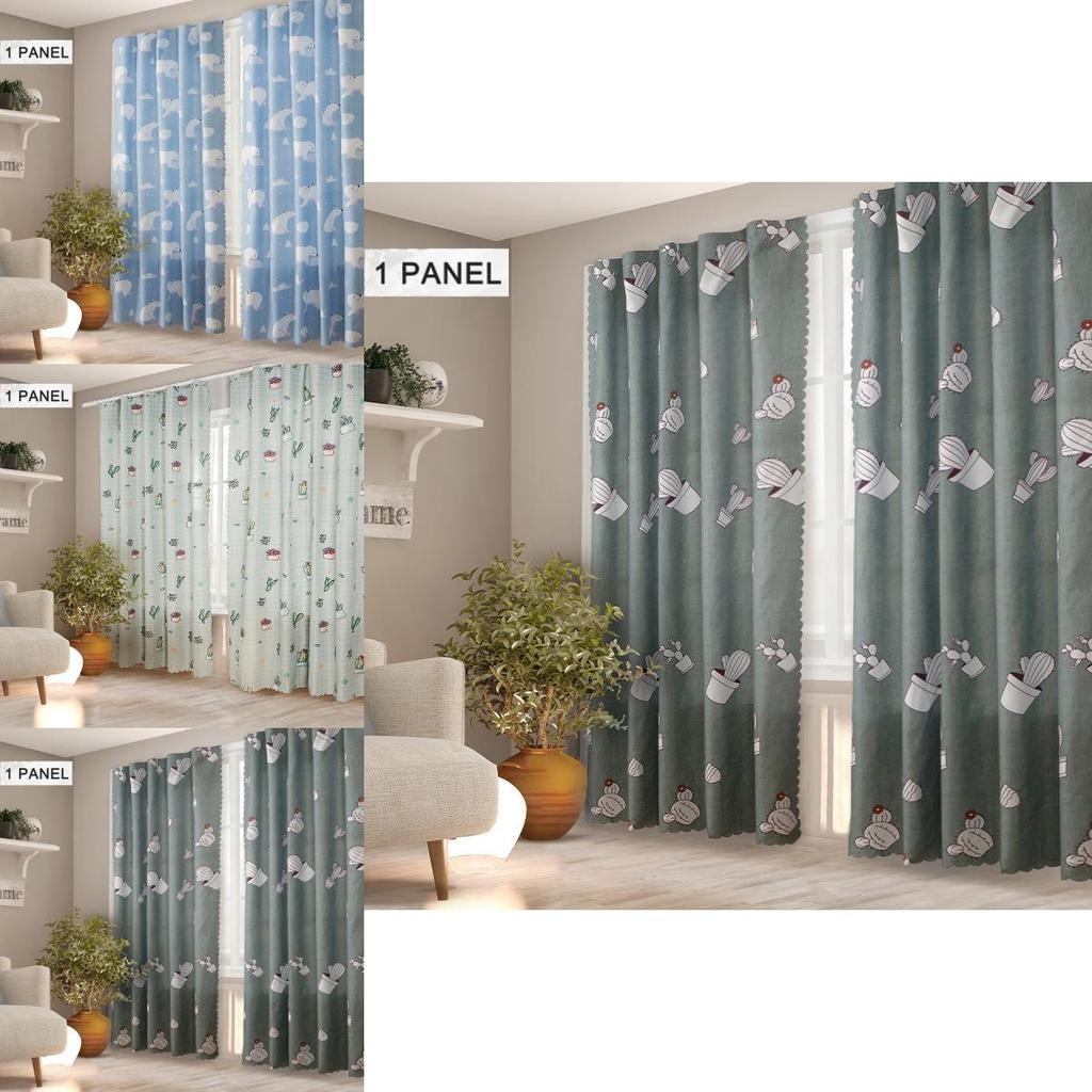 Nordic Style Blackout Window Curtain With Velcro And Hooks For Modern Homes