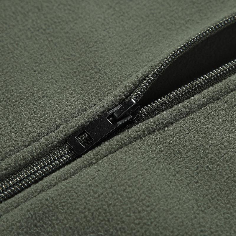 Autumn and Winter Outdoor Men's Two-bar Fluffy Warm Anti-static Stand Collar Fleece Jacket Casual Cardigan