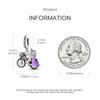 Charms Platapurple Bicycle Flower Couple Beads Pendant Fit Originalbracelets Charms For Women Jewelry Diy Making Gifts