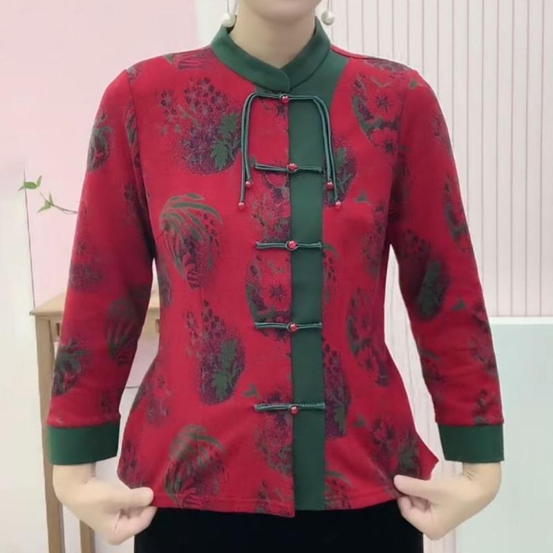 2025 Autumn New Ethnic Style Retro Button Cardigan Cheongsam Loose Casual Top for Women