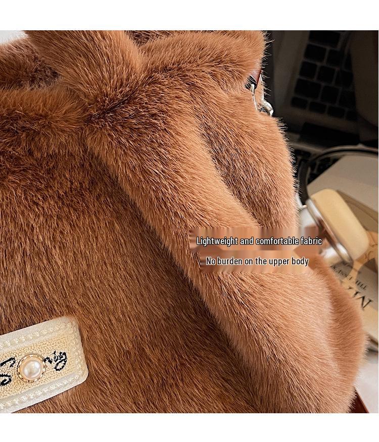 Schicke Plüsch-Umhängetasche für Damen - 2025 Herbst/Winter Nischen-Design Schulterhandtasche