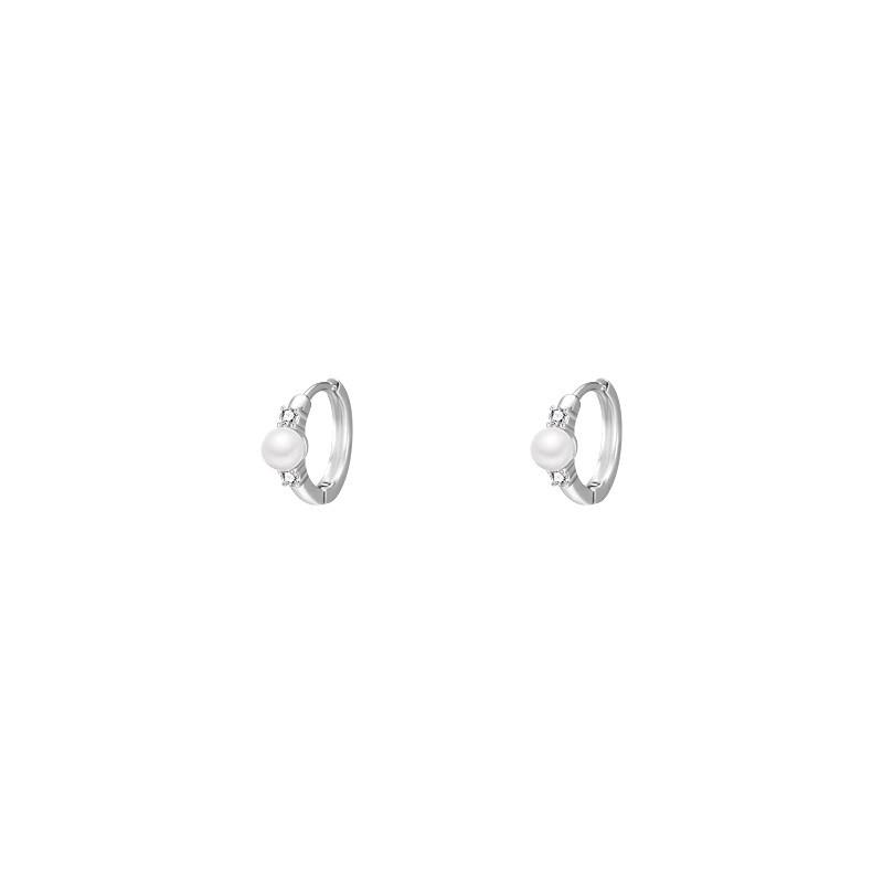 2024 French Temperament Pearl Hoop Earrings - Light Luxury High-End Ear Studs for Women